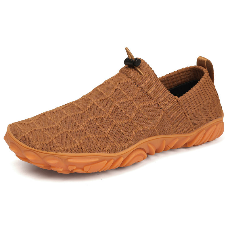 Outdoor Versatile Barefoot Breathable Sweat-Absorbent Fly-Knit Sports Shoes for Men and Women, Running Exercise, Daily Walking Fitness Wide-Toe Shoes