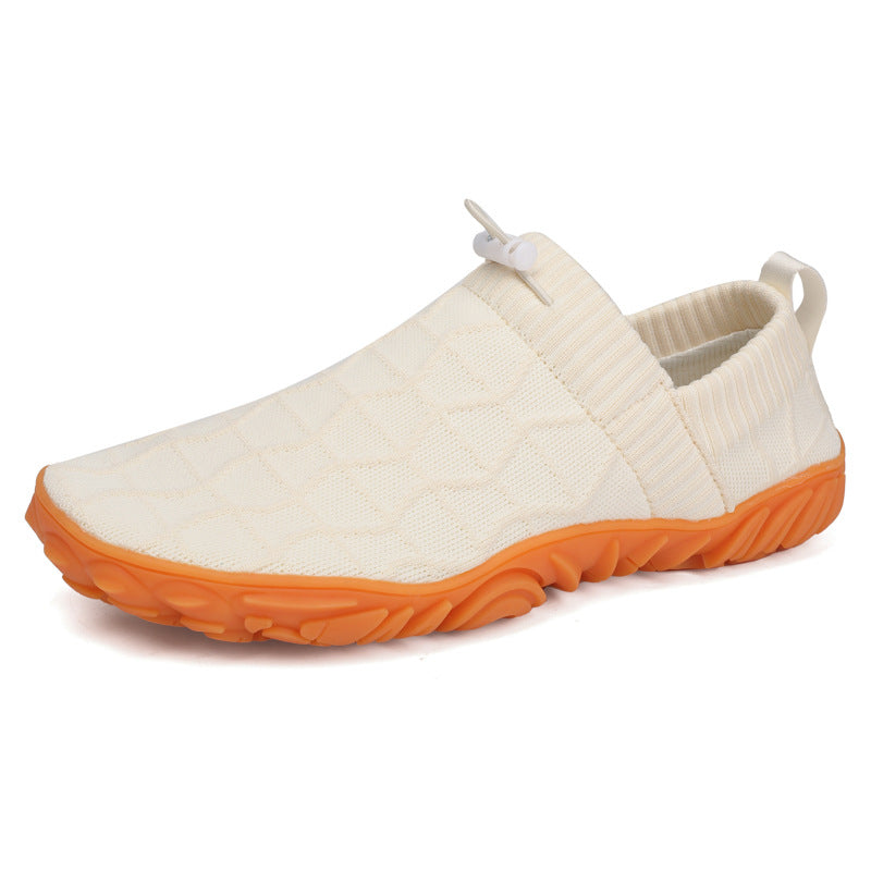 Outdoor Versatile Barefoot Breathable Sweat-Absorbent Fly-Knit Sports Shoes for Men and Women, Running Exercise, Daily Walking Fitness Wide-Toe Shoes