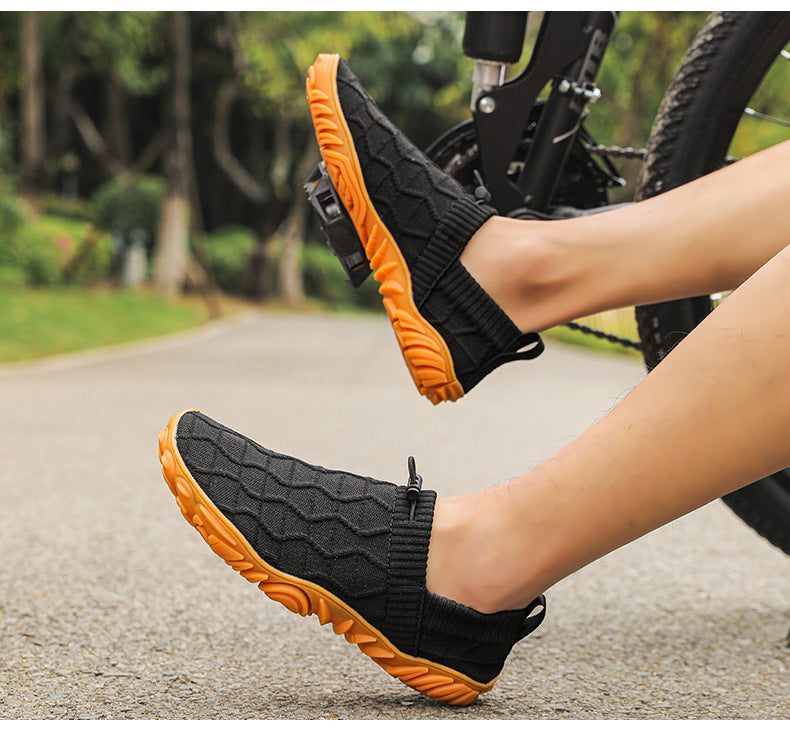 Outdoor Versatile Barefoot Breathable Sweat-Absorbent Fly-Knit Sports Shoes for Men and Women, Running Exercise, Daily Walking Fitness Wide-Toe Shoes