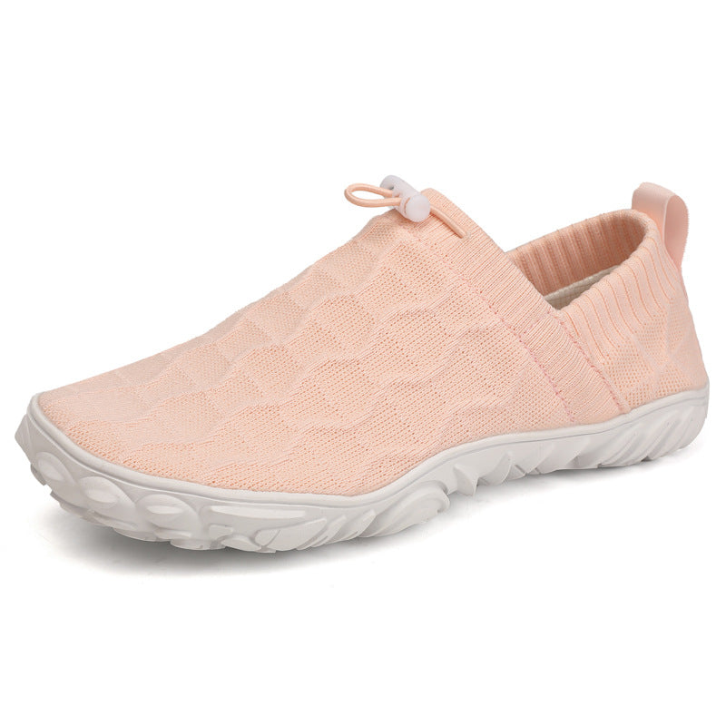 Outdoor Versatile Barefoot Breathable Sweat-Absorbent Fly-Knit Sports Shoes for Men and Women, Running Exercise, Daily Walking Fitness Wide-Toe Shoes