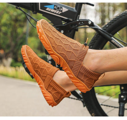 Outdoor Versatile Barefoot Breathable Sweat-Absorbent Fly-Knit Sports Shoes for Men and Women, Running Exercise, Daily Walking Fitness Wide-Toe Shoes