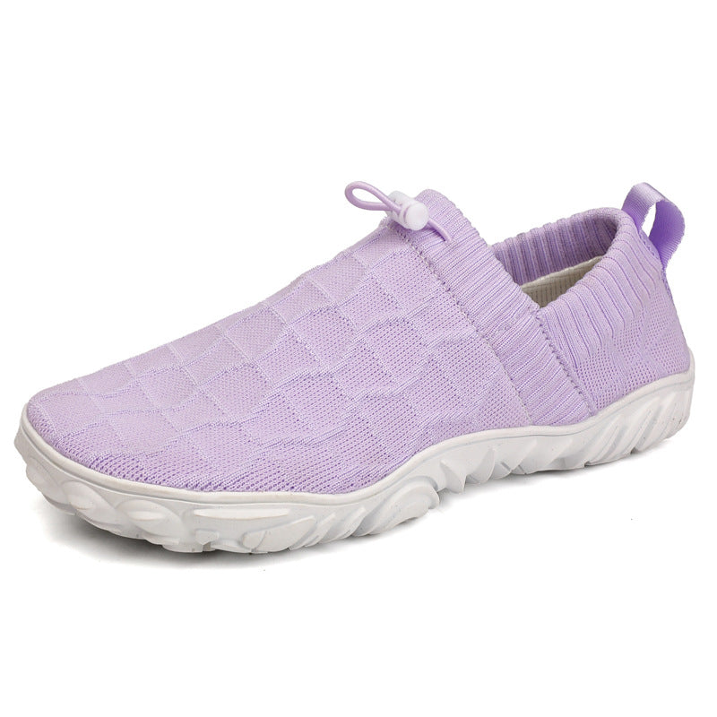 Outdoor Versatile Barefoot Breathable Sweat-Absorbent Fly-Knit Sports Shoes for Men and Women, Running Exercise, Daily Walking Fitness Wide-Toe Shoes