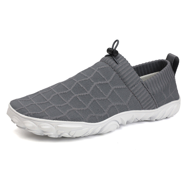 Outdoor Versatile Barefoot Breathable Sweat-Absorbent Fly-Knit Sports Shoes for Men and Women, Running Exercise, Daily Walking Fitness Wide-Toe Shoes