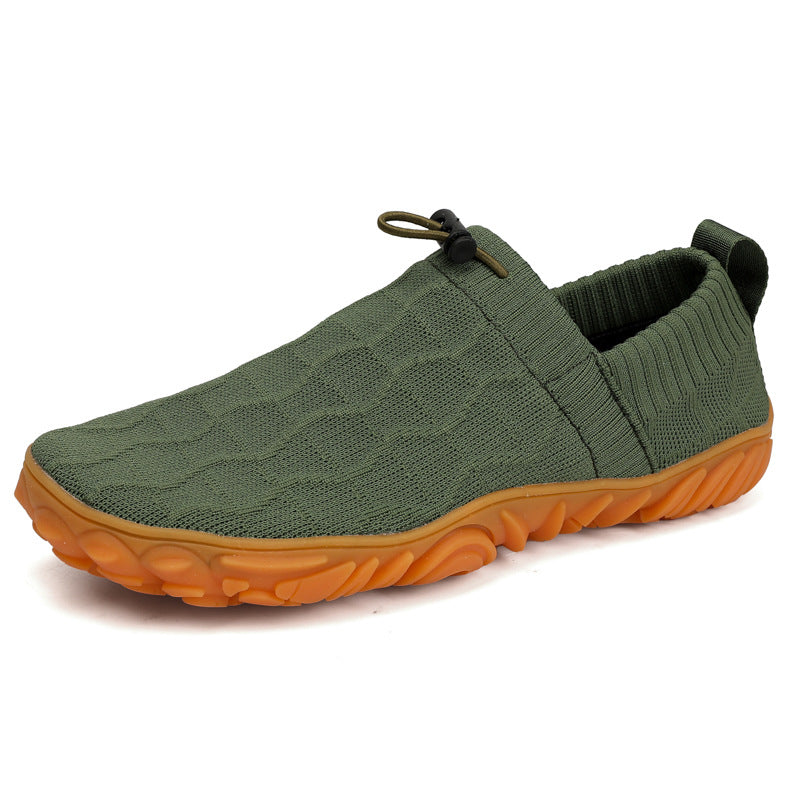Outdoor Versatile Barefoot Breathable Sweat-Absorbent Fly-Knit Sports Shoes for Men and Women, Running Exercise, Daily Walking Fitness Wide-Toe Shoes