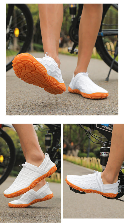 Outdoor Versatile Barefoot Breathable Sweat-Absorbent Fly-Knit Sports Shoes for Men and Women, Running Exercise, Daily Walking Fitness Wide-Toe Shoes