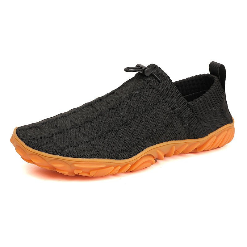 Outdoor Versatile Barefoot Breathable Sweat-Absorbent Fly-Knit Sports Shoes for Men and Women, Running Exercise, Daily Walking Fitness Wide-Toe Shoes