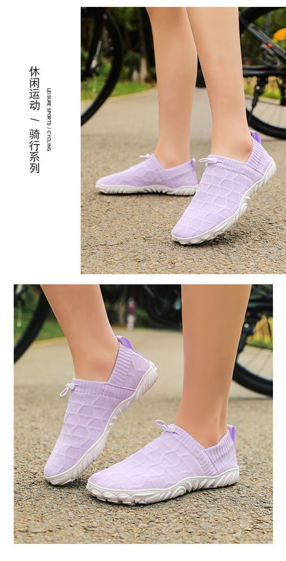 Outdoor Versatile Barefoot Breathable Sweat-Absorbent Fly-Knit Sports Shoes for Men and Women, Running Exercise, Daily Walking Fitness Wide-Toe Shoes