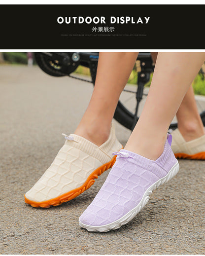 Outdoor Versatile Barefoot Breathable Sweat-Absorbent Fly-Knit Sports Shoes for Men and Women, Running Exercise, Daily Walking Fitness Wide-Toe Shoes