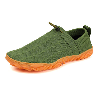 Outdoor Versatile Barefoot Breathable Sweat-Absorbent Fly-Knit Sports Shoes for Men and Women, Running Exercise, Daily Walking Fitness Wide-Toe Shoes